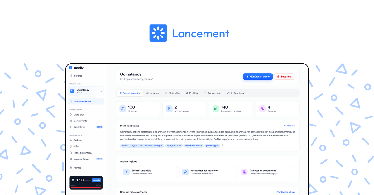 Bienvenue sur Tonaily 🚀