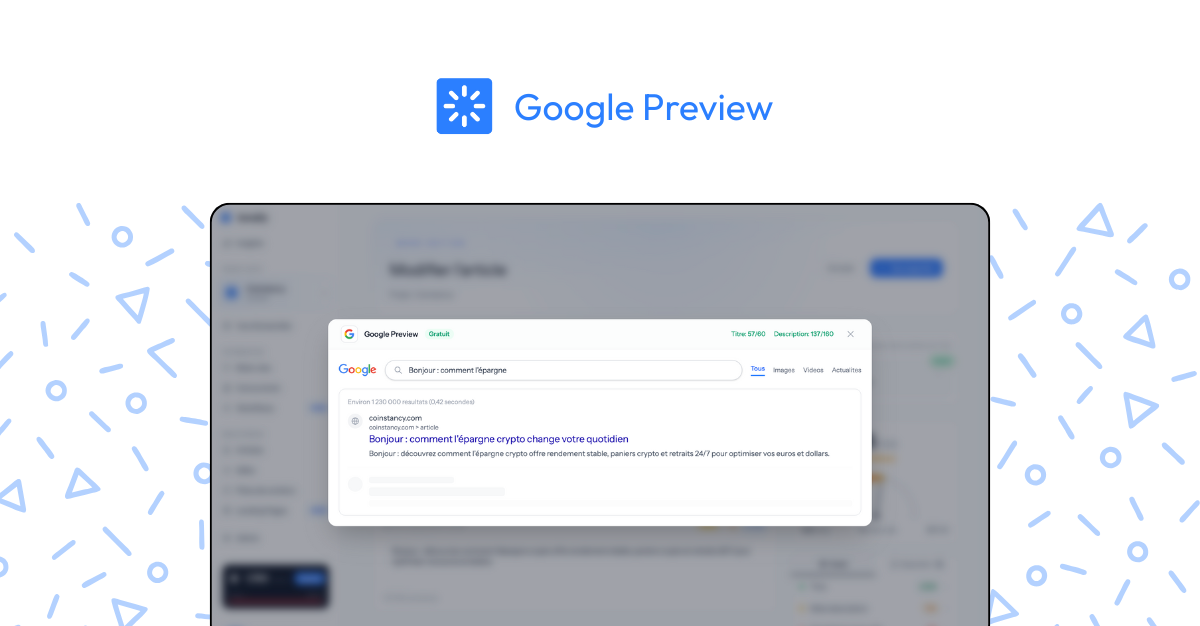 Nouvelle fonctionnalité : Google Preview est disponible sur Tonaily